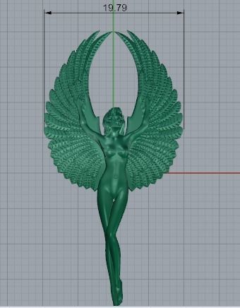Angel pendant 3D print model_4