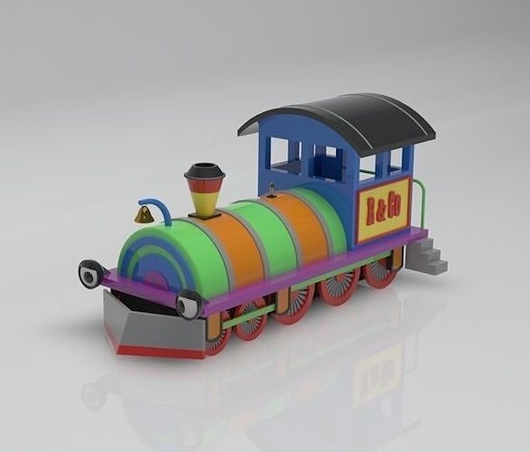 Locomotive colorful toy train Free 3D model