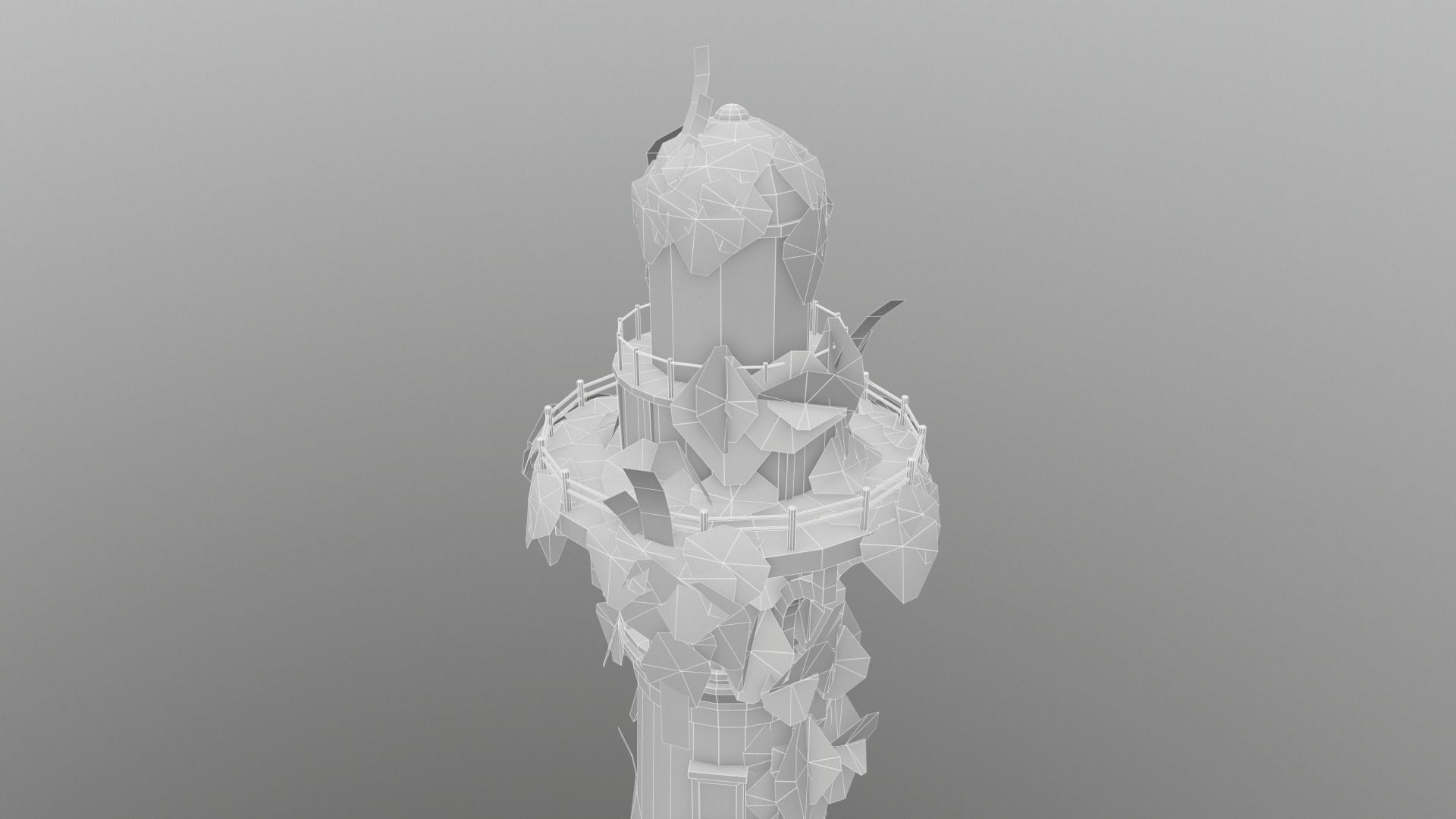 Abandoned Lighthouse Low-poly 3D model_7