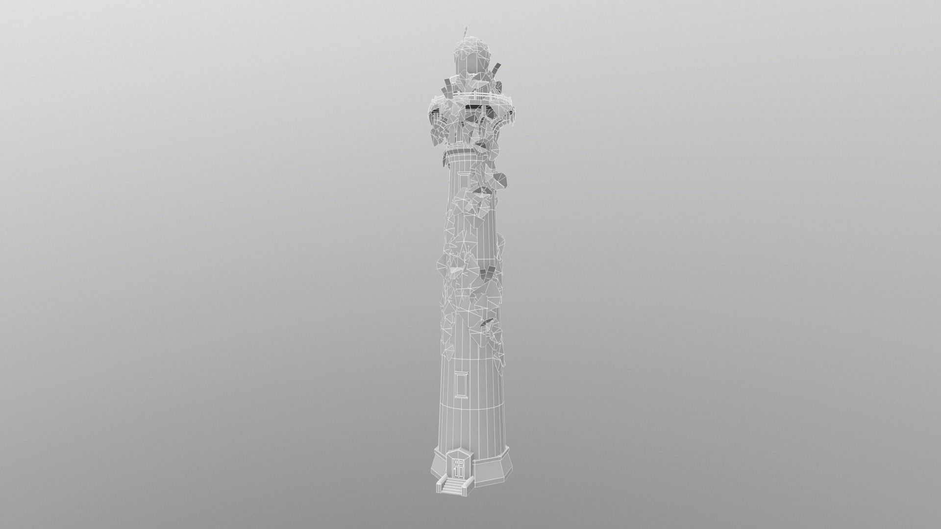 Abandoned Lighthouse Low-poly 3D model_5