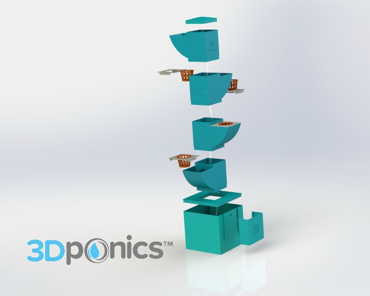 Top Cap - 3Dponics Herb Garden Free 3D print model_2