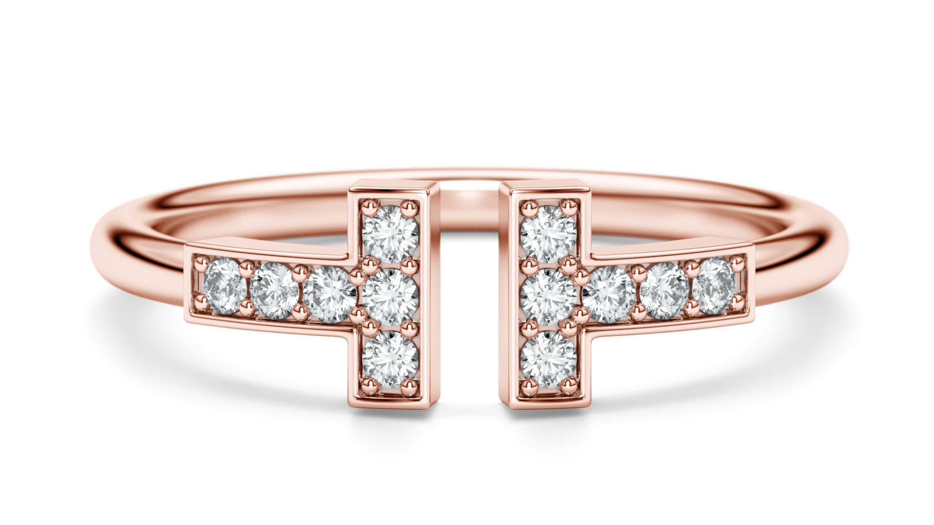 Wire Diamond Ring  3D print model_12