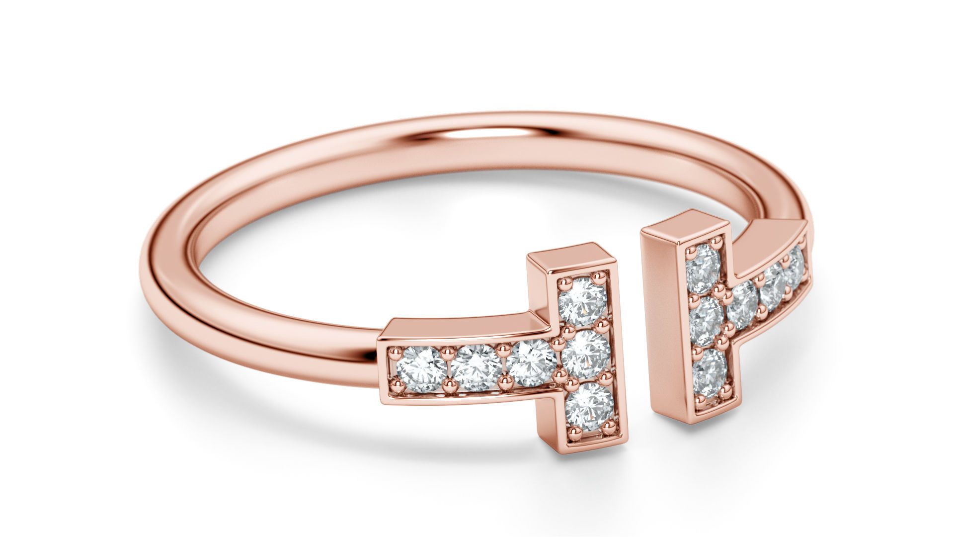 Wire Diamond Ring  3D print model_13