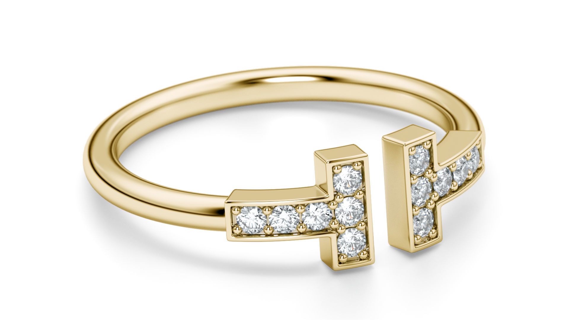 Wire Diamond Ring  3D print model_17