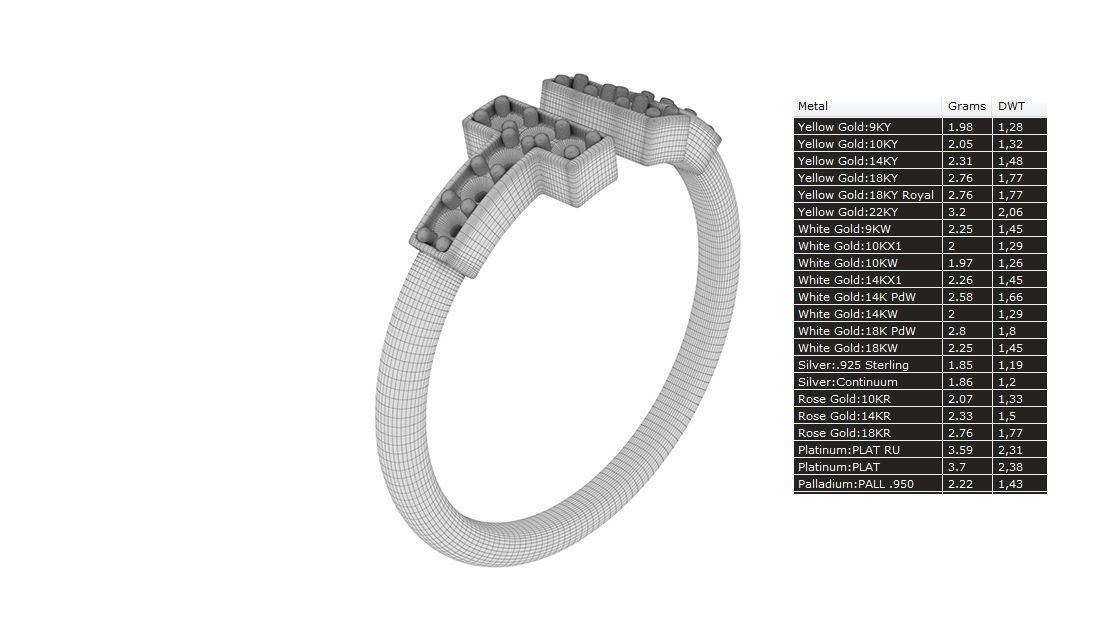 Wire Diamond Ring  3D print model_6