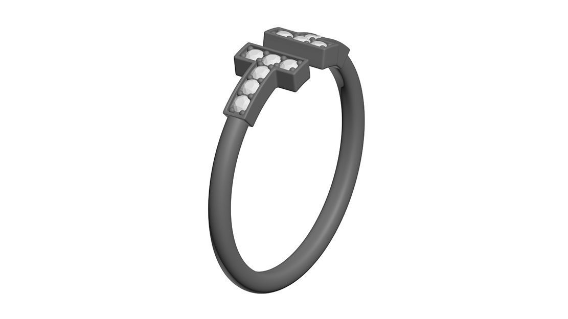 Wire Diamond Ring  3D print model_11
