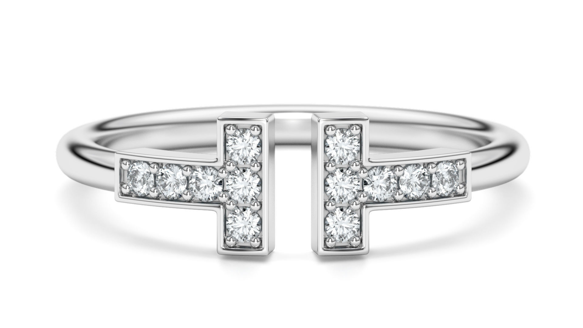 Wire Diamond Ring  3D print model_1