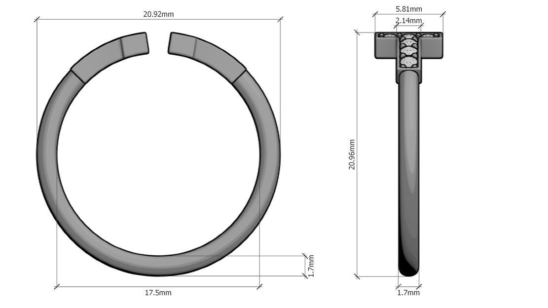 Wire Diamond Ring  3D print model_4