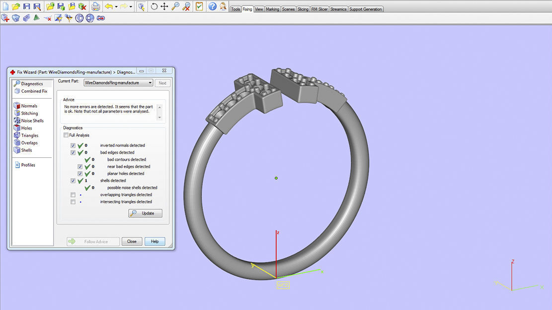 Wire Diamond Ring  3D print model_5