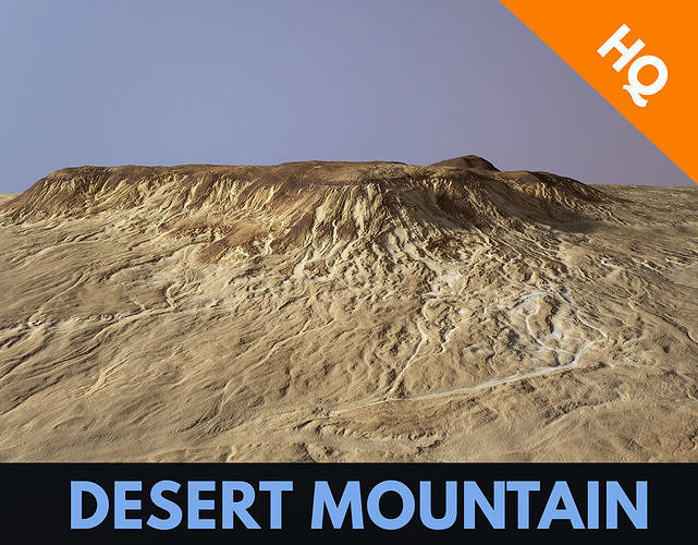 Desert Mountain Africa Landscape  DunesPBR Low Poly 02 Low-poly 3D model