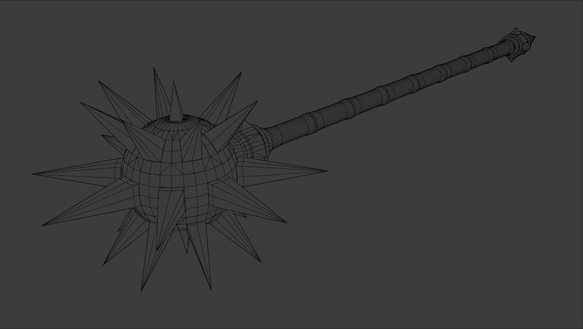 Spiky mace weapon 3D model_8