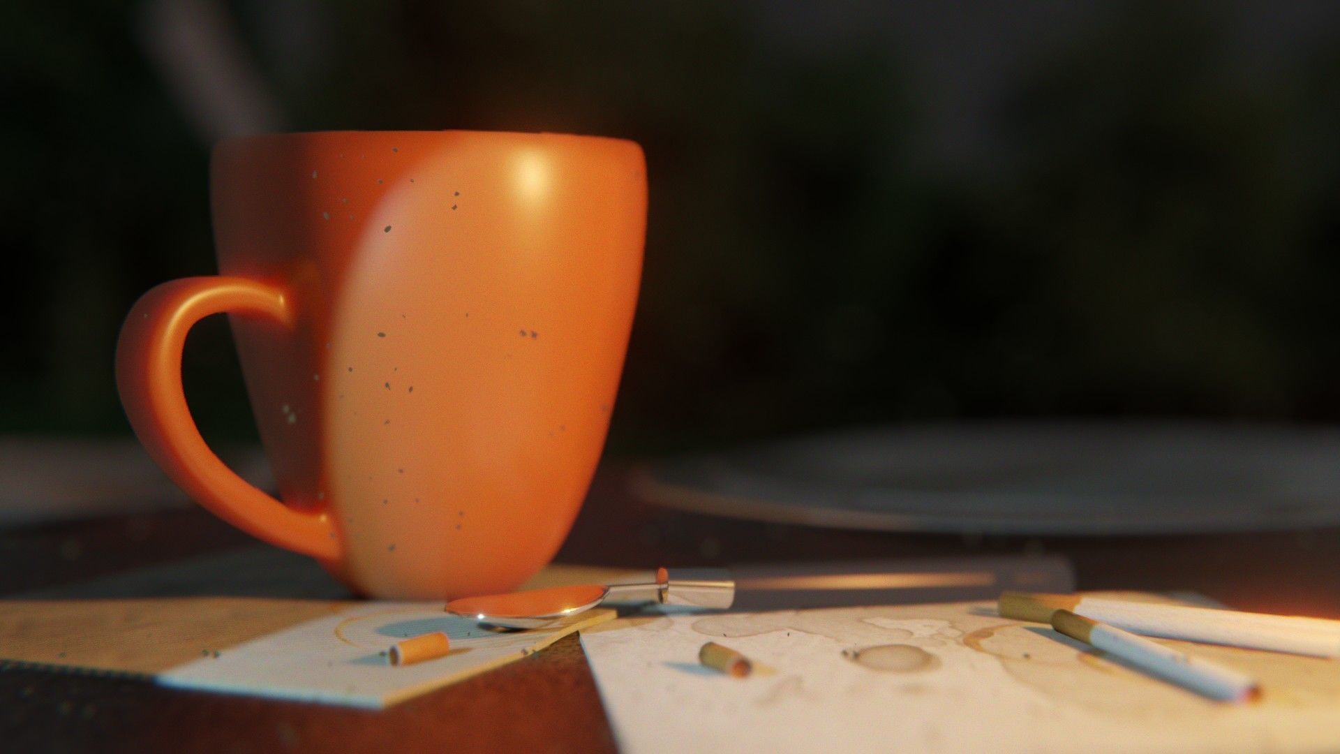 Teacup and cigarette scene