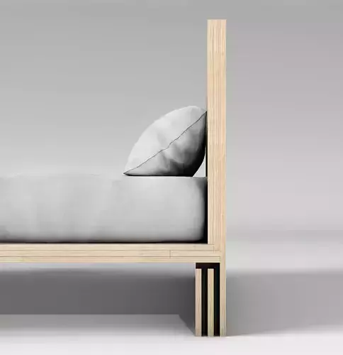 Modern Double Bed with Side Tables
