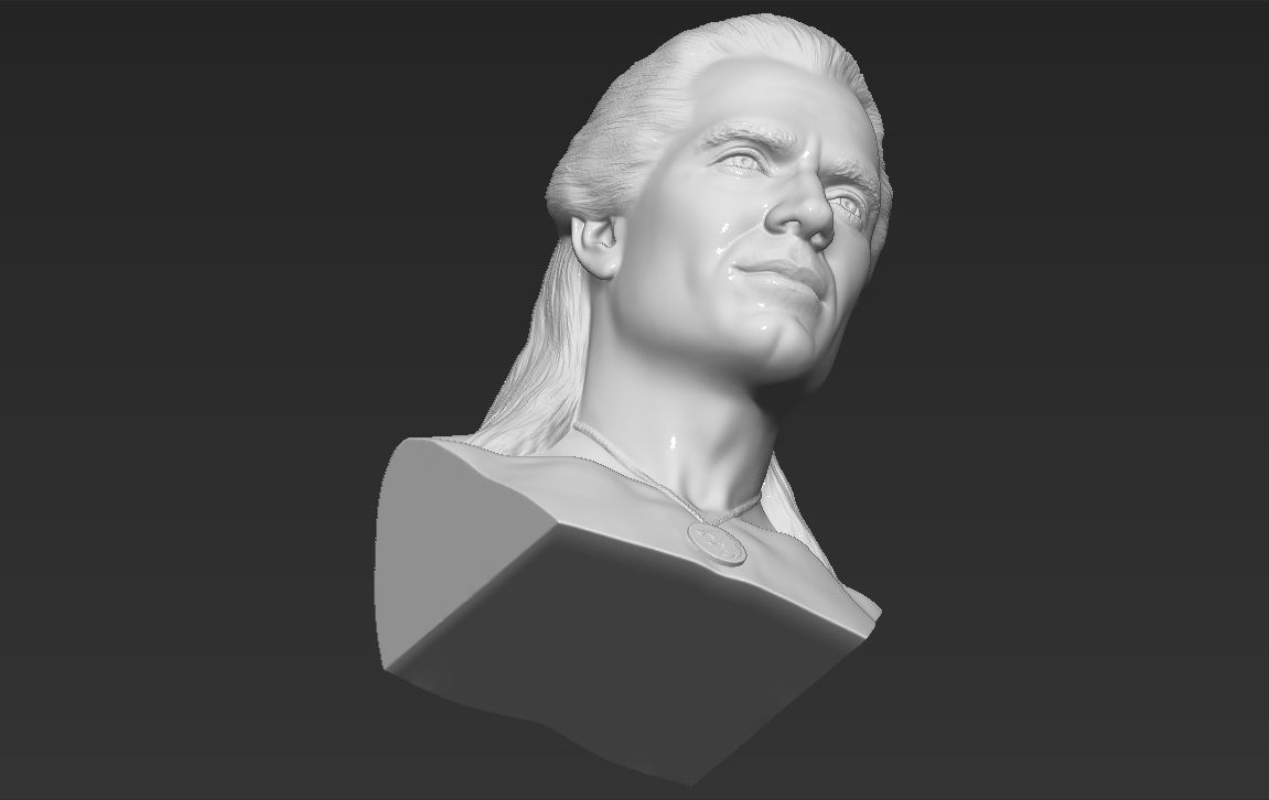 Geralt of Rivia The Witcher Cavill bust full color 3D printing Free 3D print model_48