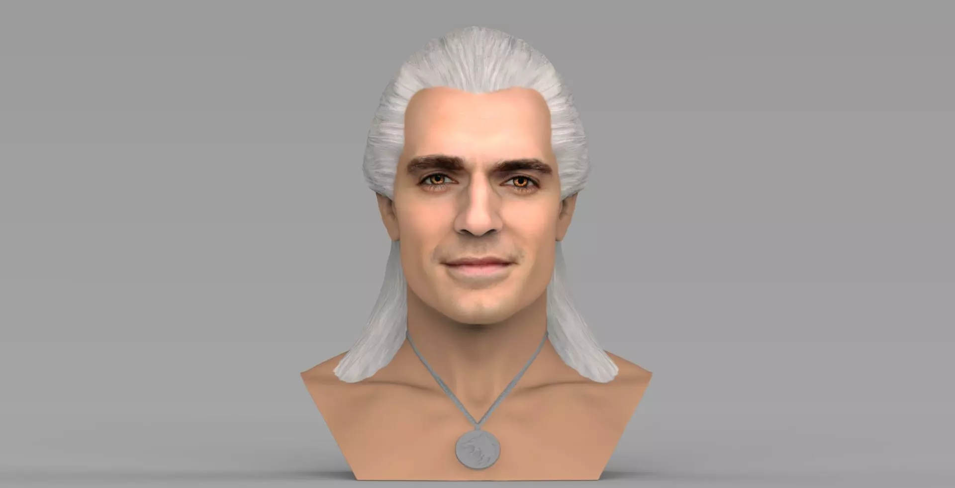Geralt of Rivia The Witcher Cavill bust full color 3D printing Free 3D print model_0