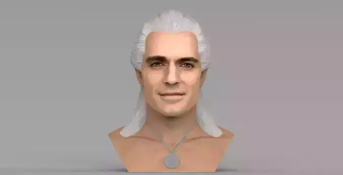 Geralt of Rivia The Witcher Cavill bust full color 3D printing Free 3D print model
