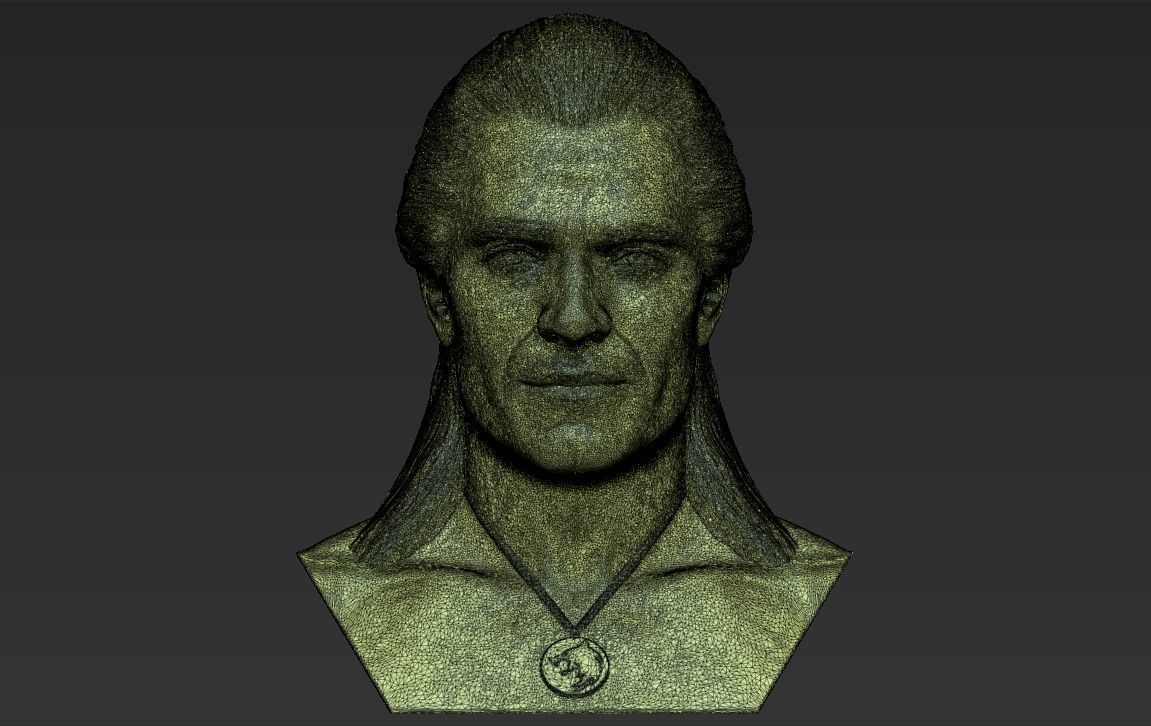 Geralt of Rivia The Witcher Cavill bust full color 3D printing Free 3D print model_52