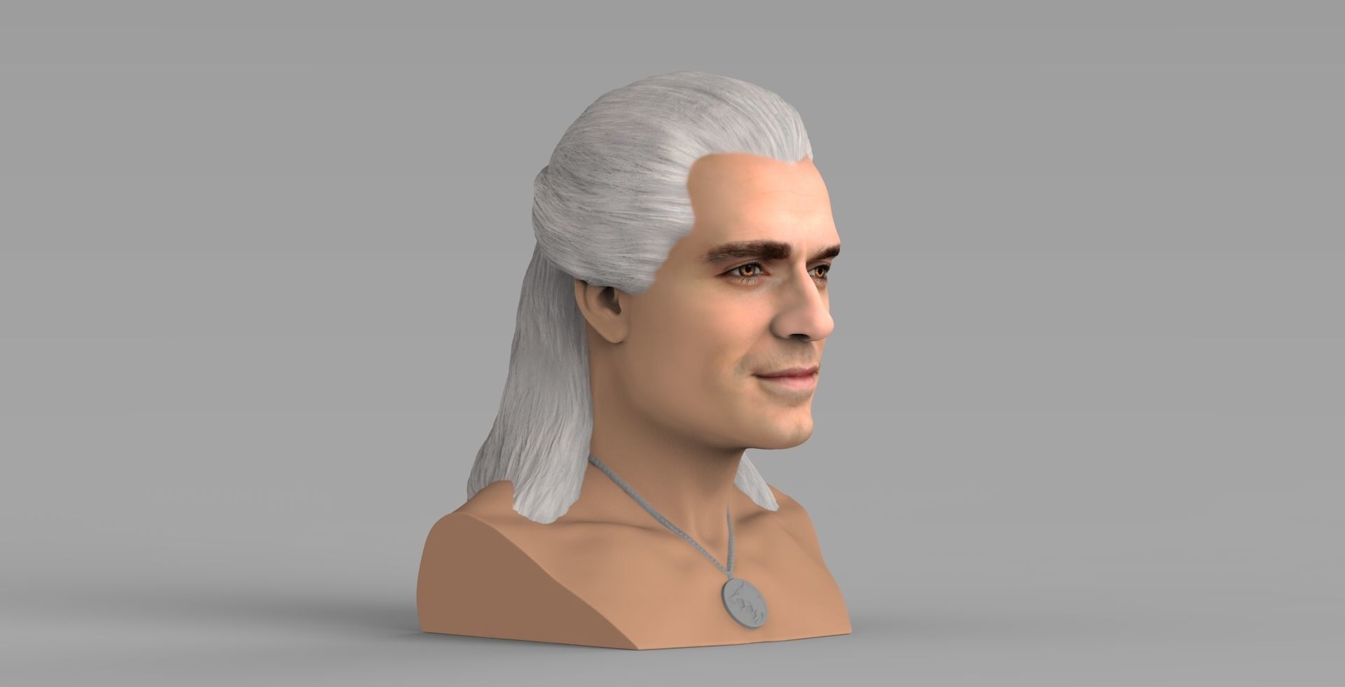 Geralt of Rivia The Witcher Cavill bust full color 3D printing Free 3D print model_8