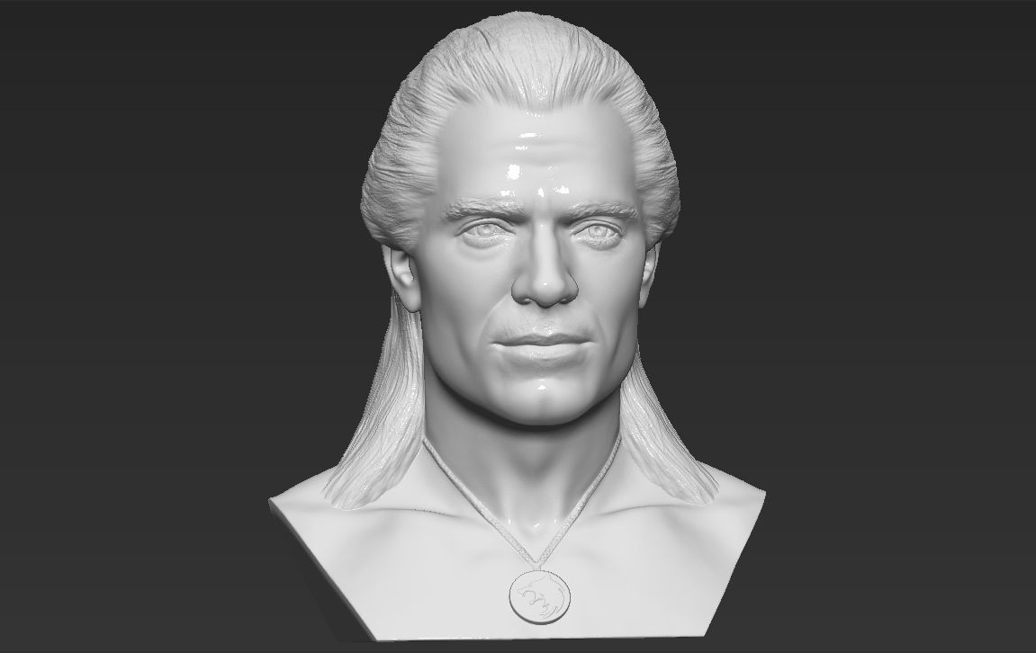 Geralt of Rivia The Witcher Cavill bust full color 3D printing Free 3D print model_34