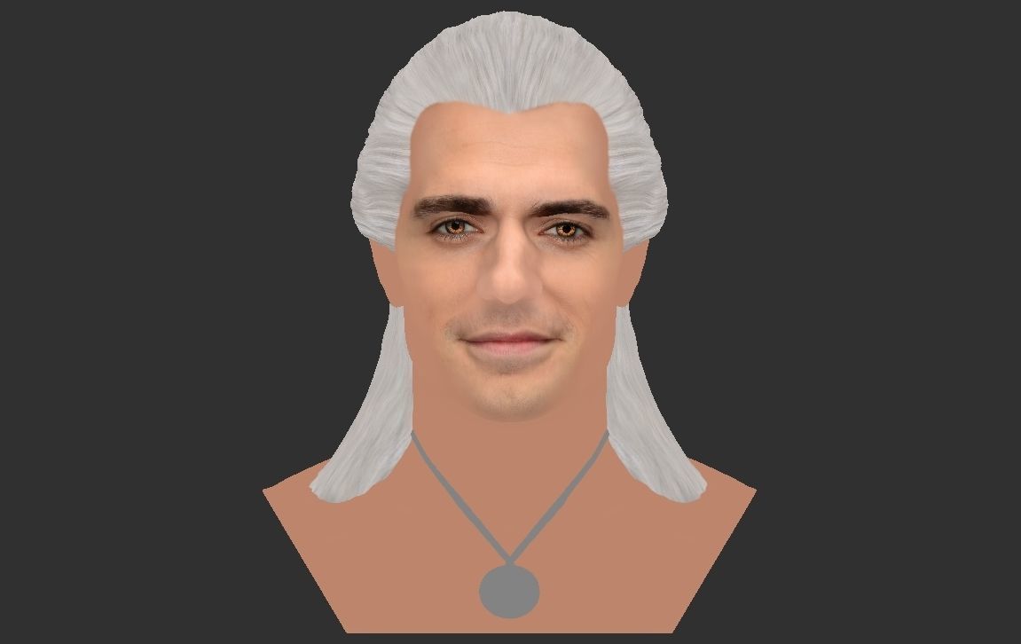 Geralt of Rivia The Witcher Cavill bust full color 3D printing Free 3D print model_19