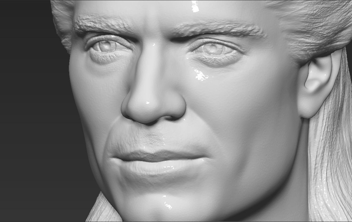Geralt of Rivia The Witcher Cavill bust full color 3D printing Free 3D print model_41