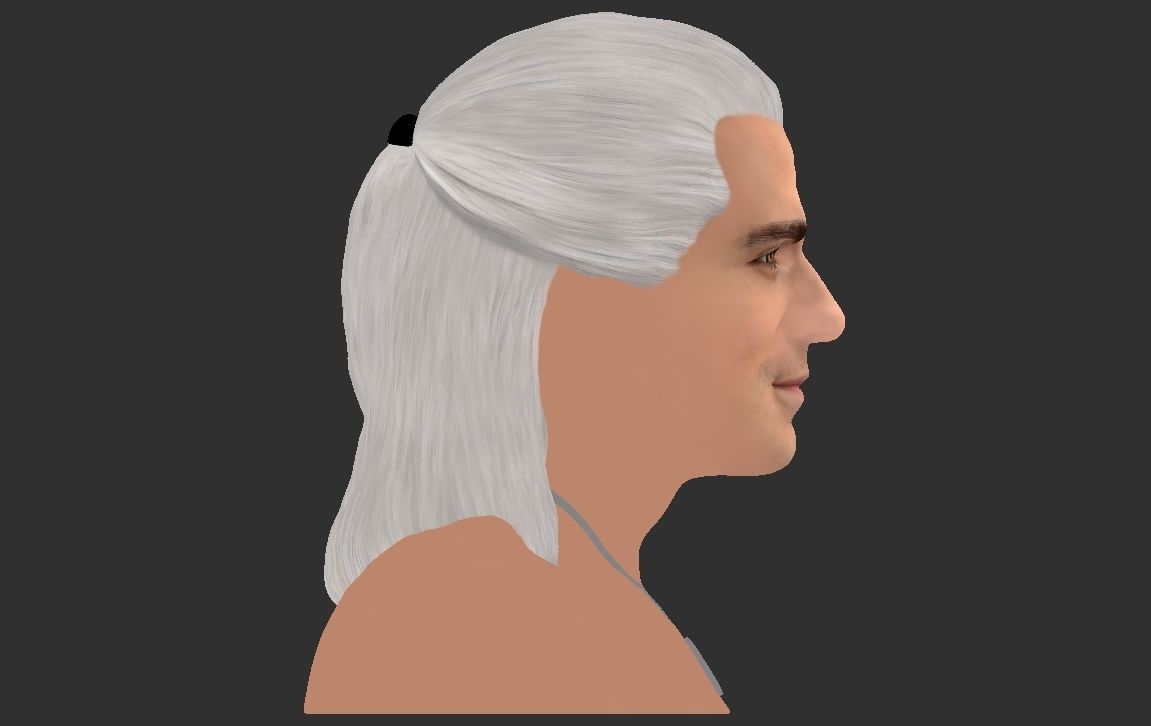 Geralt of Rivia The Witcher Cavill bust full color 3D printing Free 3D print model_22