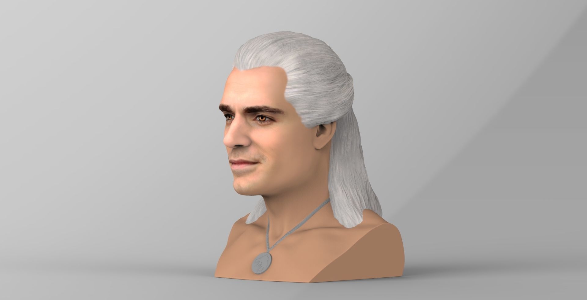 Geralt of Rivia The Witcher Cavill bust full color 3D printing Free 3D print model_2