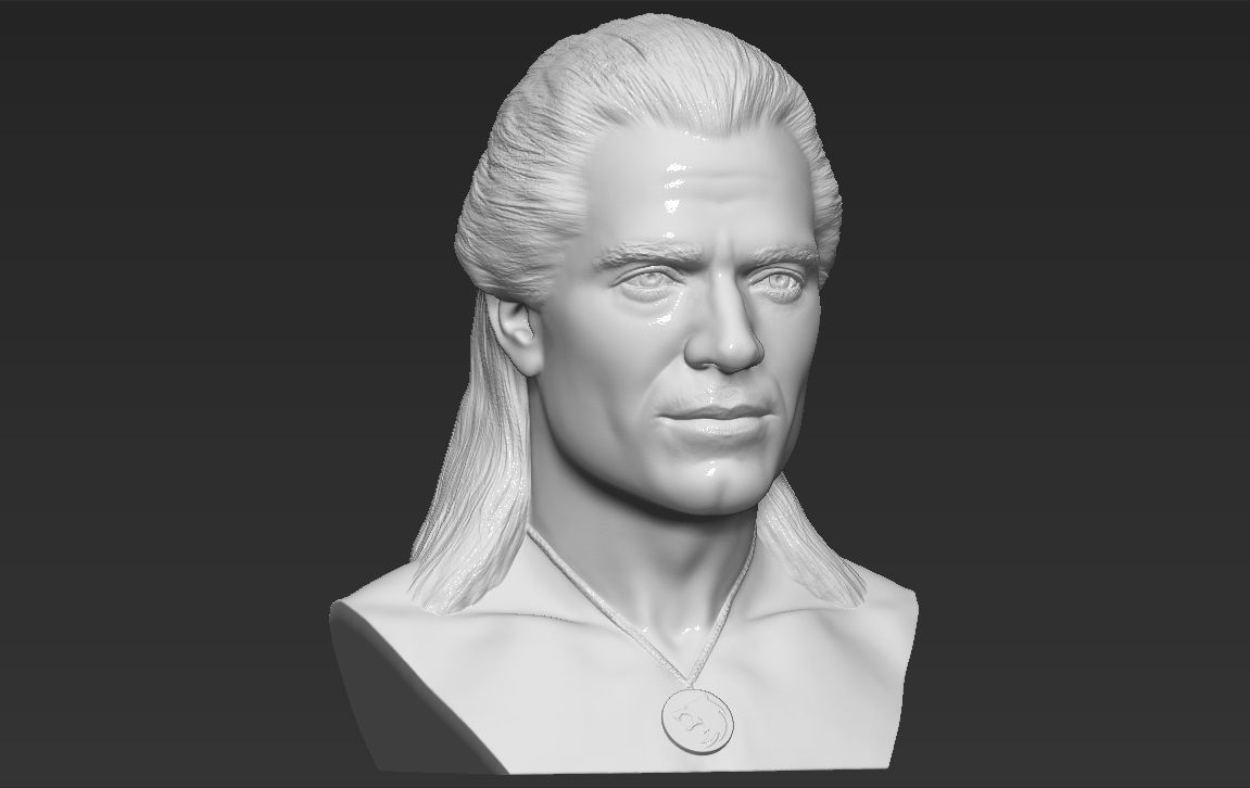 Geralt of Rivia The Witcher Cavill bust full color 3D printing Free 3D print model_33