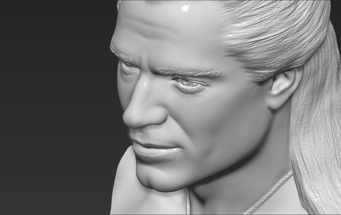 Geralt of Rivia The Witcher Cavill bust full color 3D printing Free 3D print model_42