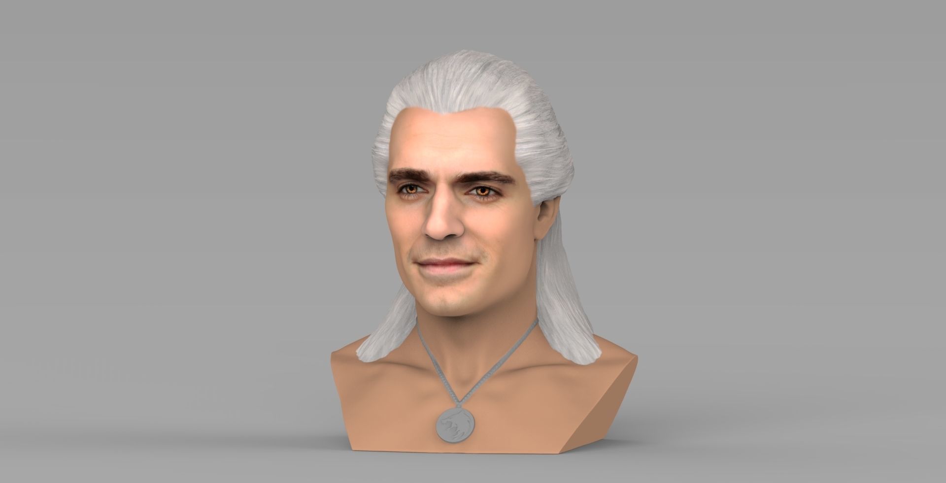 Geralt of Rivia The Witcher Cavill bust full color 3D printing Free 3D print model_1