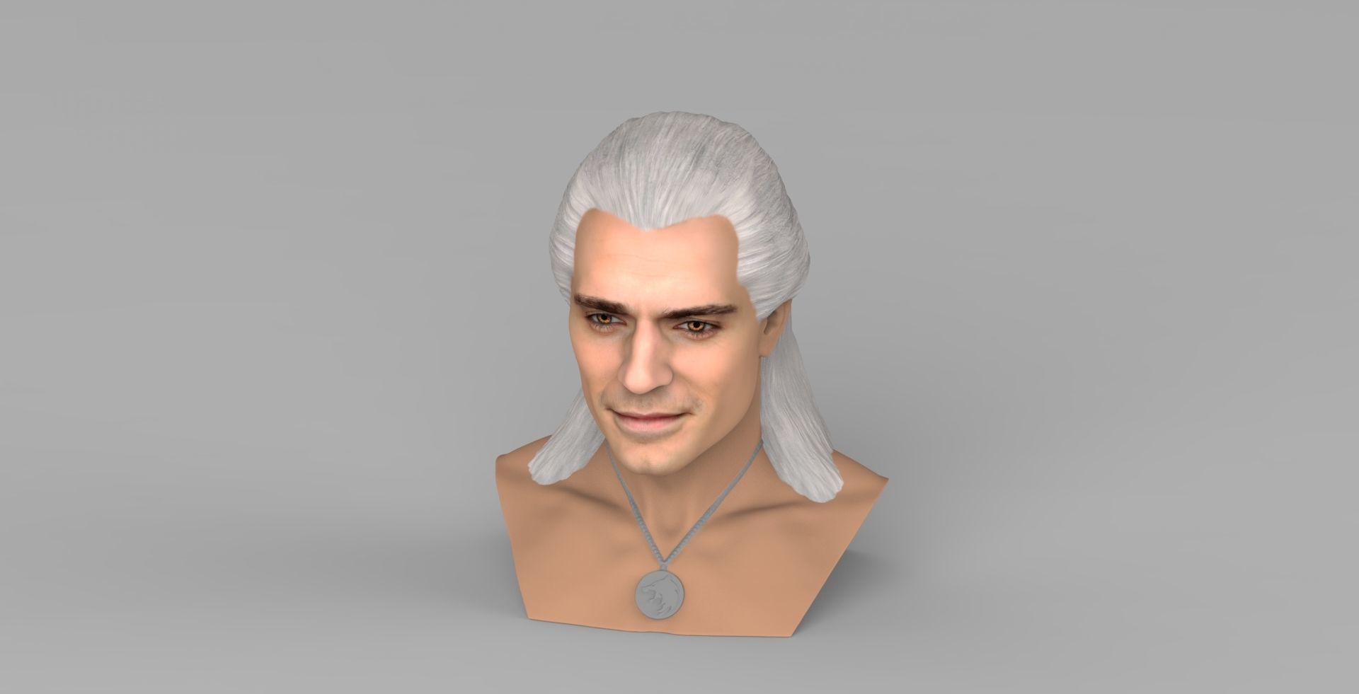 Geralt of Rivia The Witcher Cavill bust full color 3D printing Free 3D print model_11