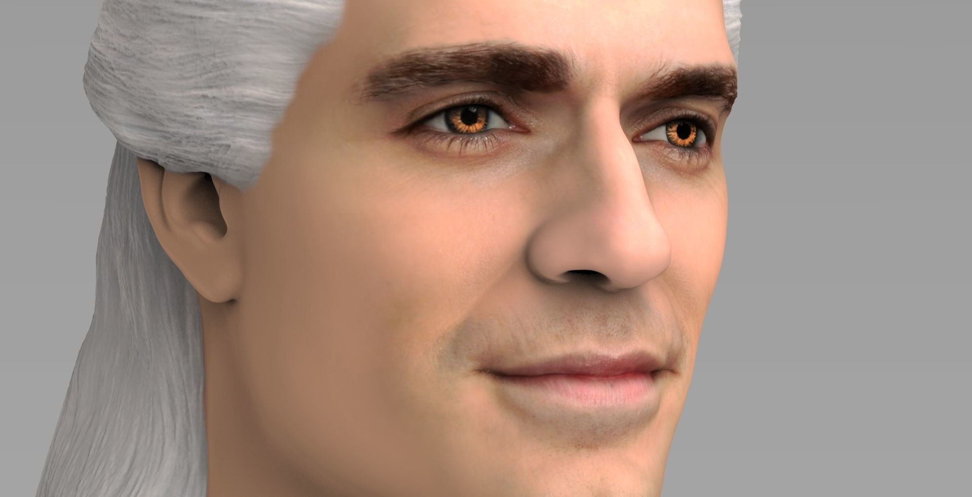 Geralt of Rivia The Witcher Cavill bust full color 3D printing Free 3D print model_13