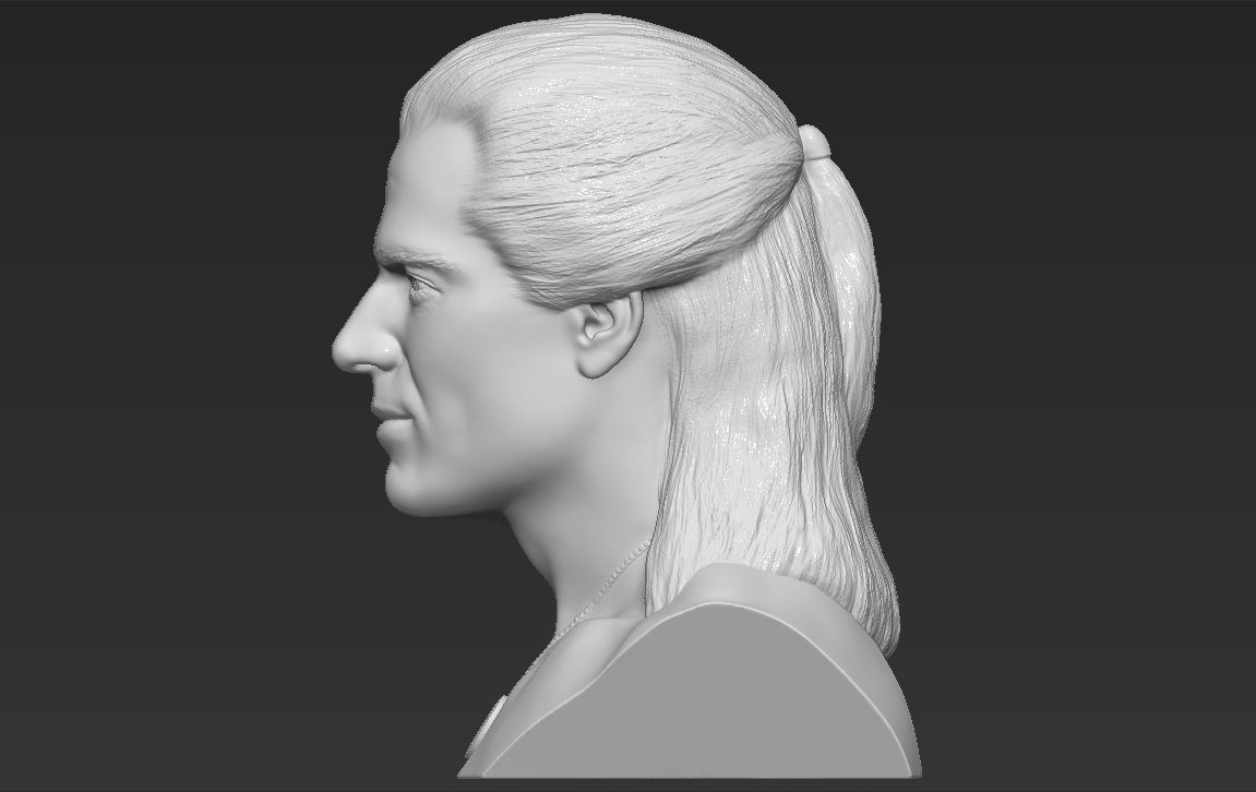 Geralt of Rivia The Witcher Cavill bust full color 3D printing Free 3D print model_27