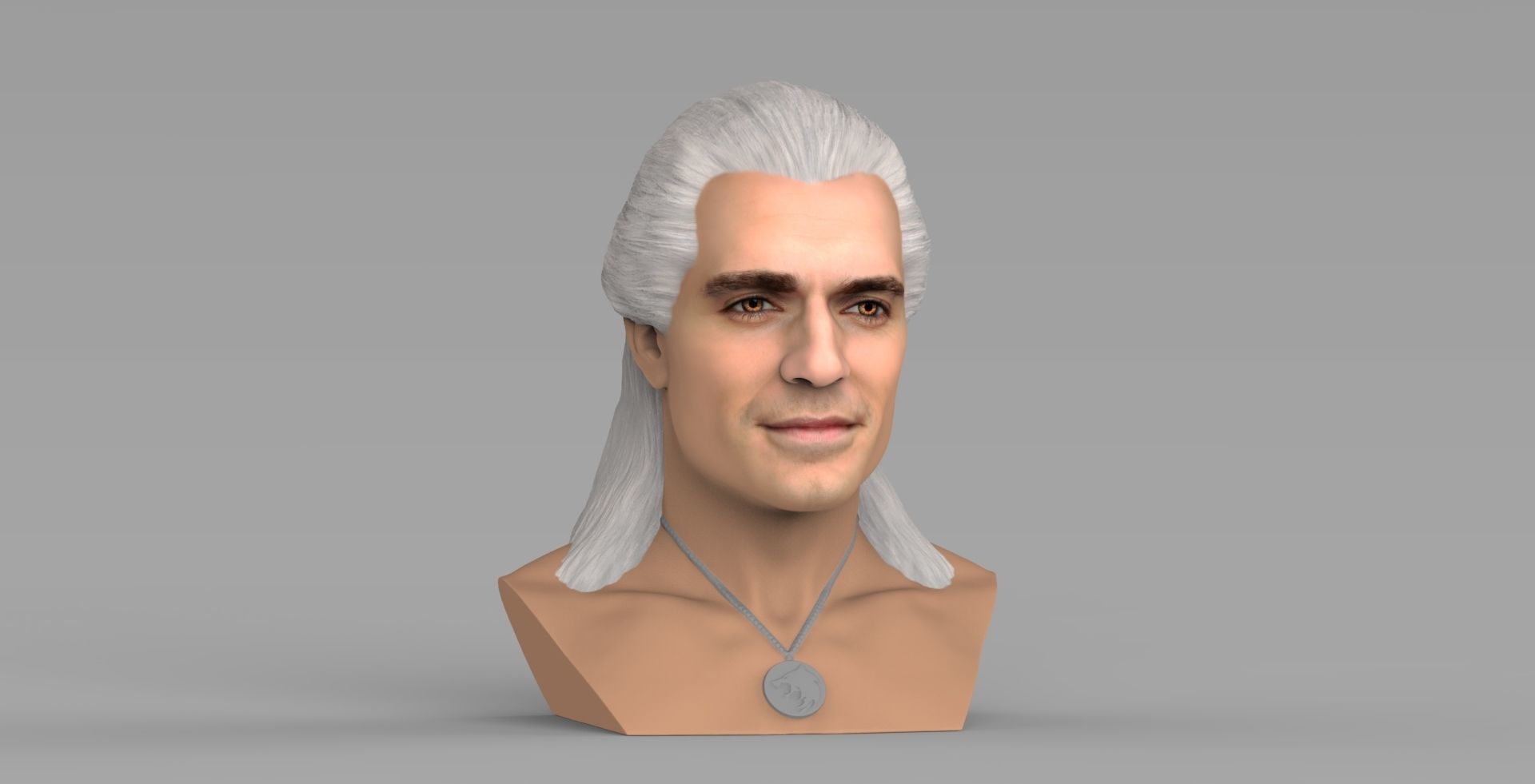 Geralt of Rivia The Witcher Cavill bust full color 3D printing Free 3D print model_9