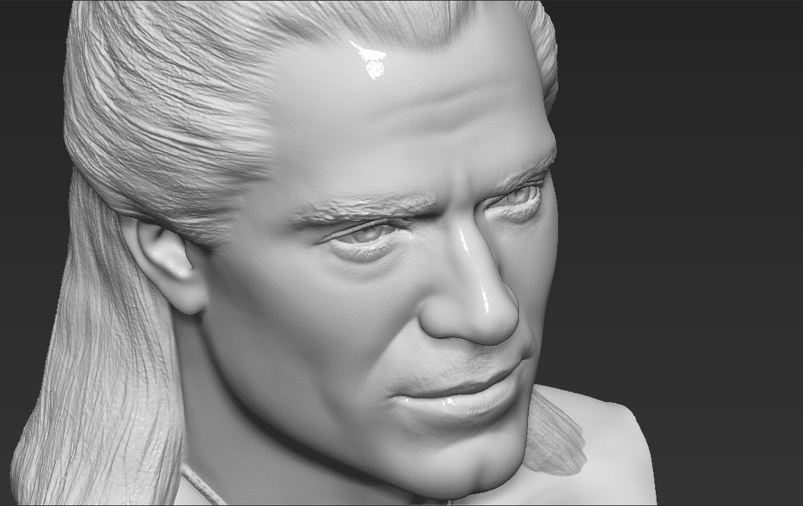 Geralt of Rivia The Witcher Cavill bust full color 3D printing Free 3D print model_43