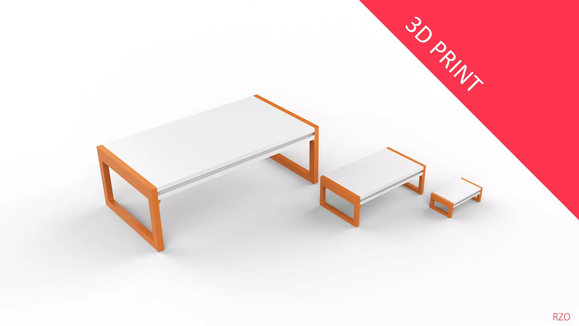 Center Table with 3 Different Sizes 3D print model_0