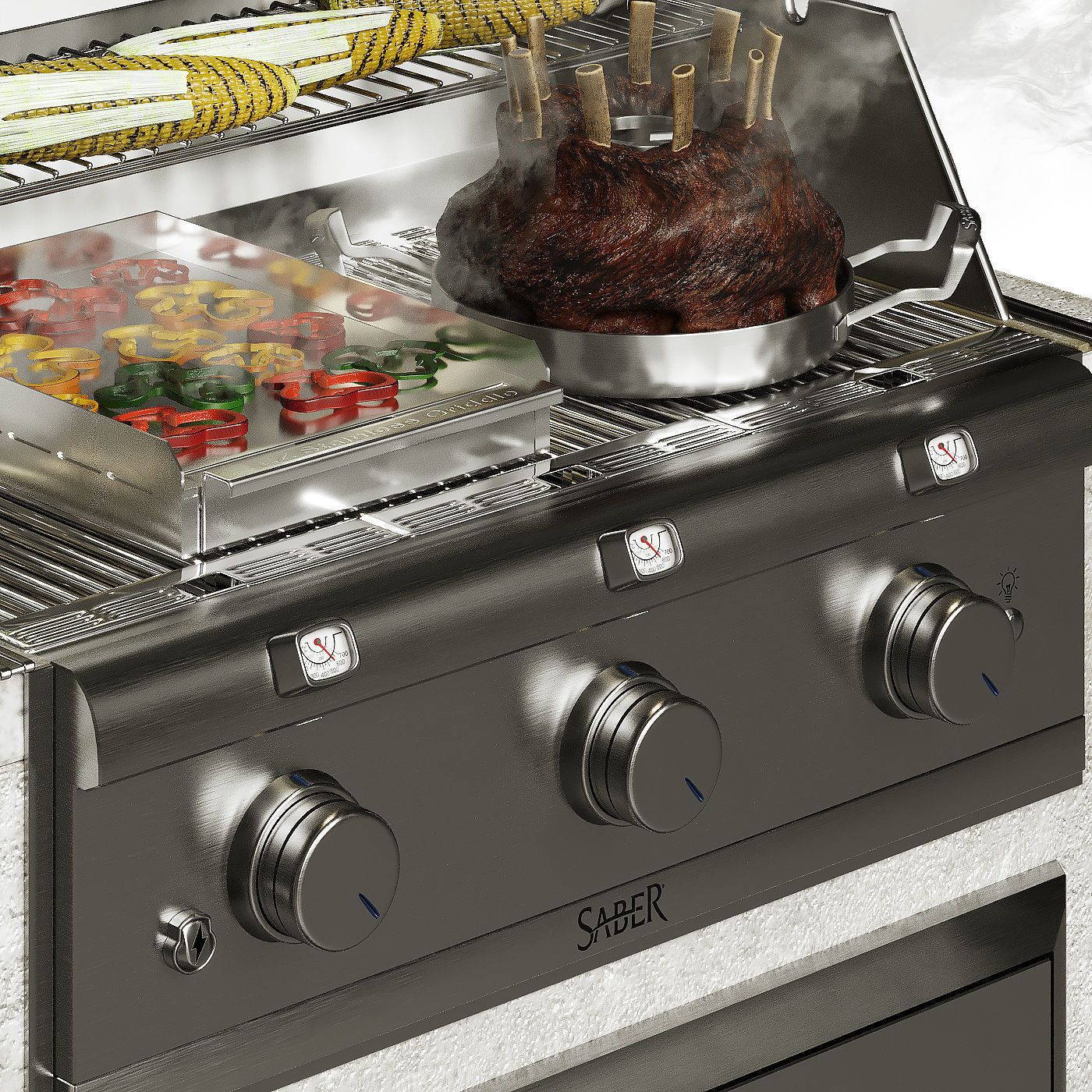 Saber Grill 3D model_2