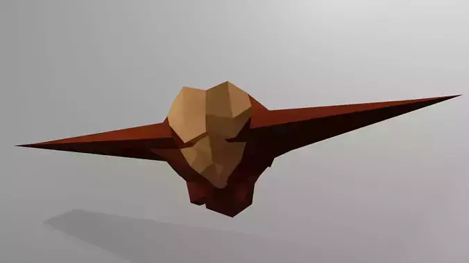 Owl 3D LowPoly Model flying head