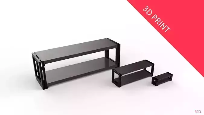 Living Room Rack 02 with 3 Different Sizes 3D print model