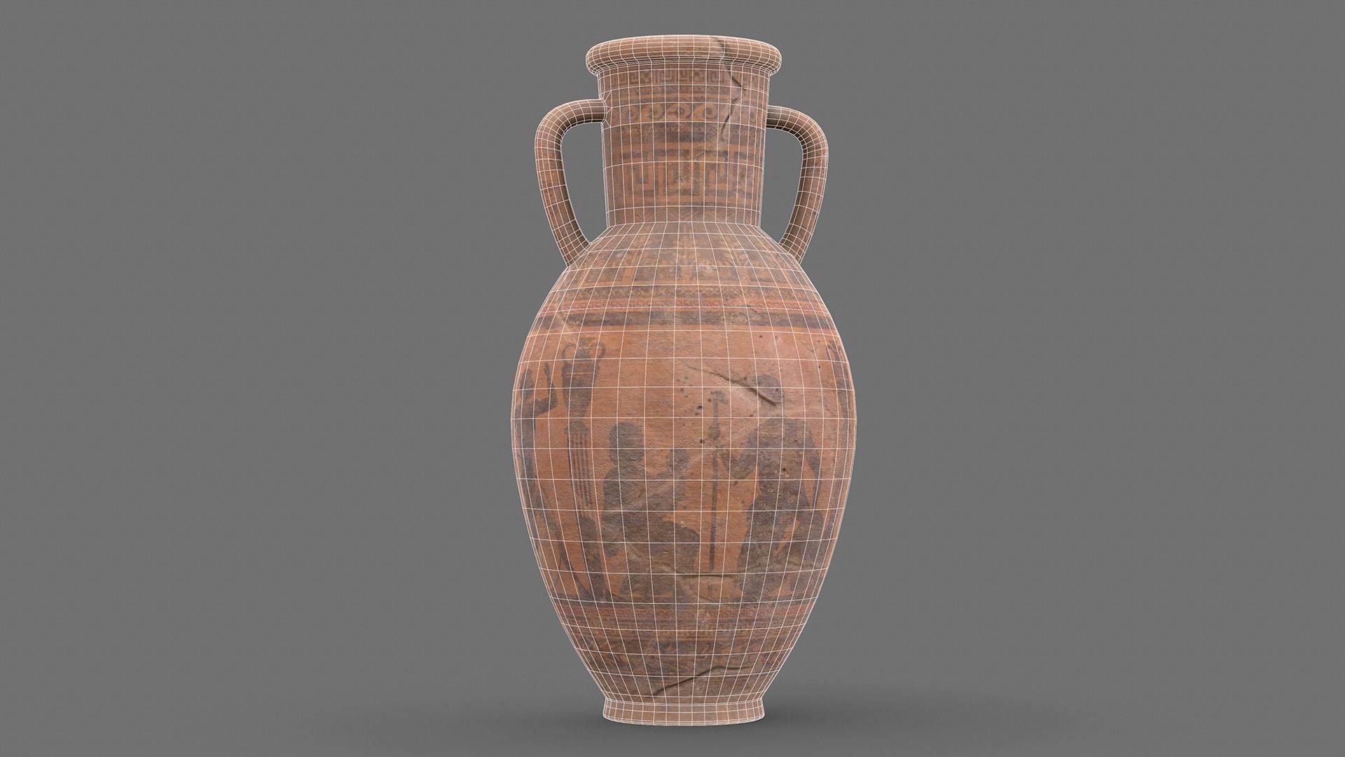 Old Urn Low-poly 3D model_4