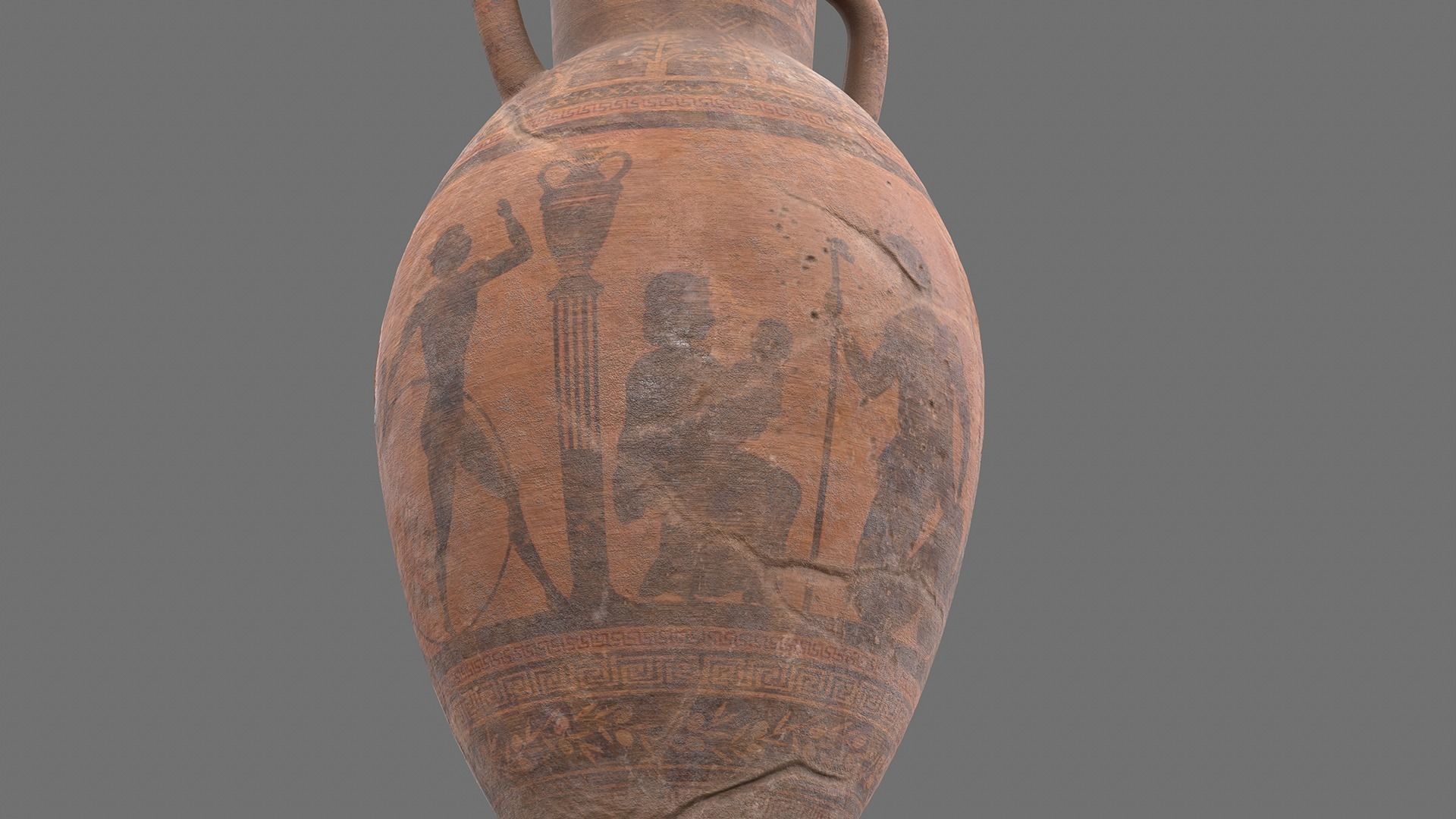 Old Urn Low-poly 3D model_3