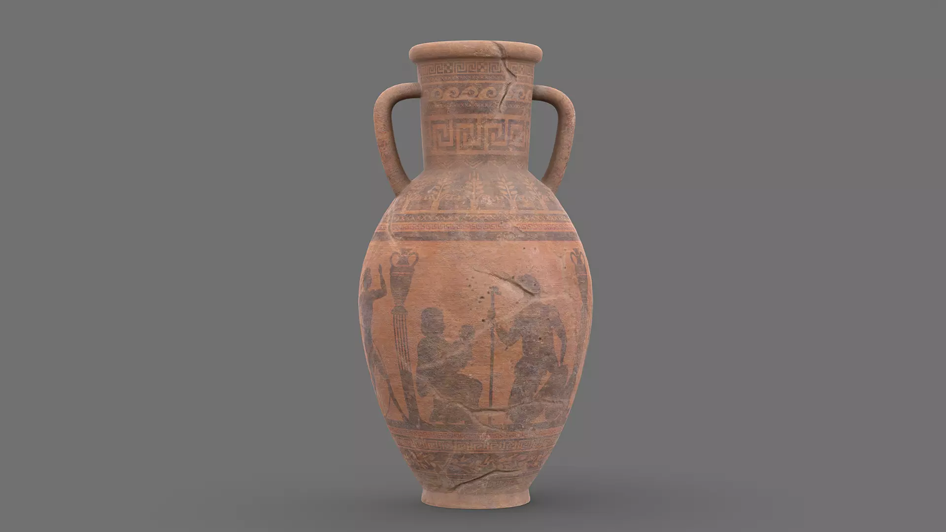Old Urn Low-poly 3D model_0