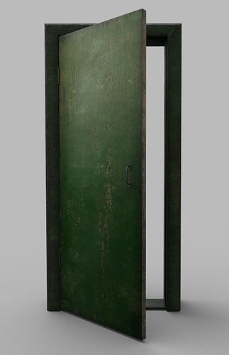Interroom door with frame Low-poly 3D model