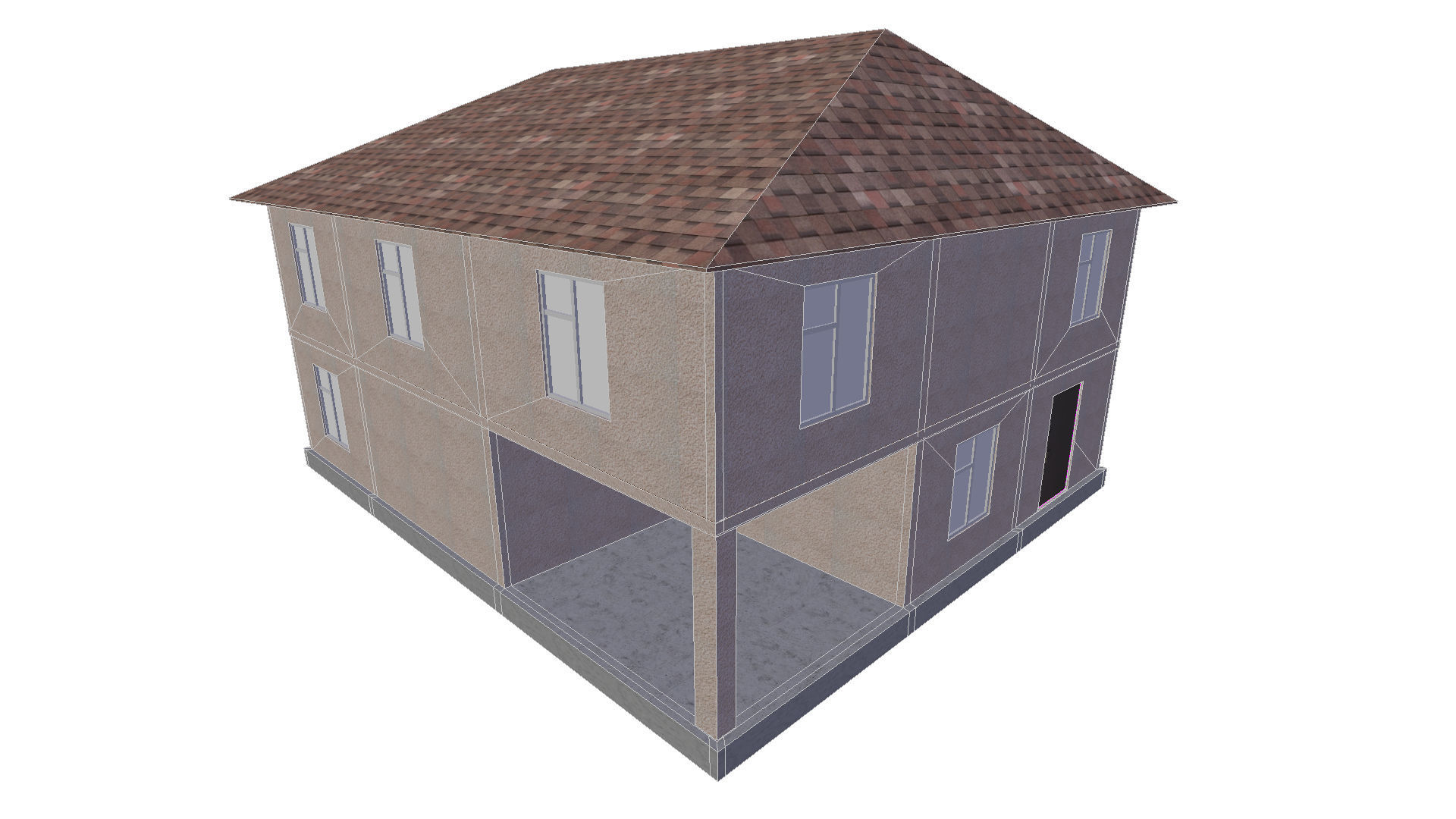 Private house 2 Low-poly 3D model_6