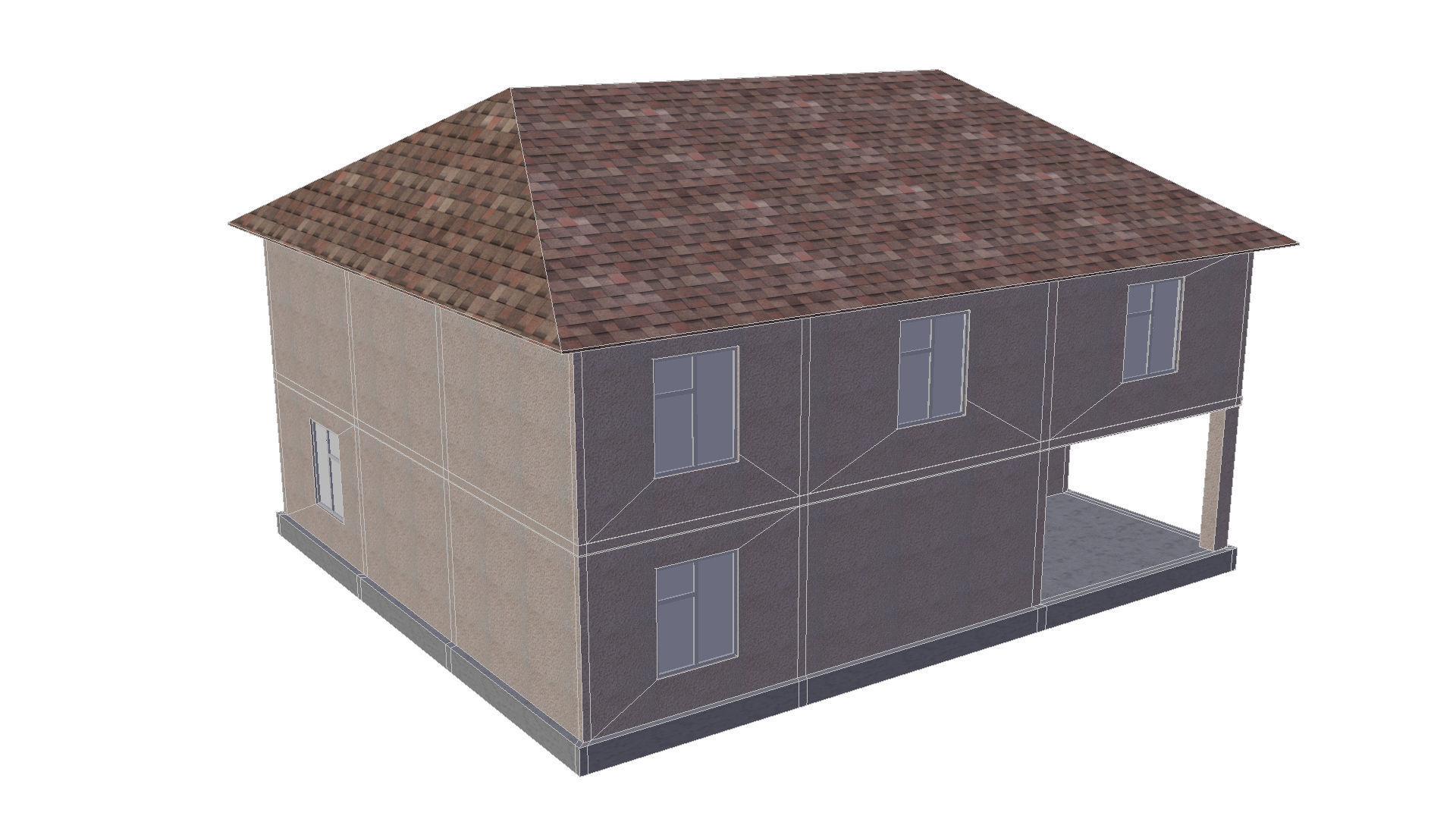 Private house 2 Low-poly 3D model_4
