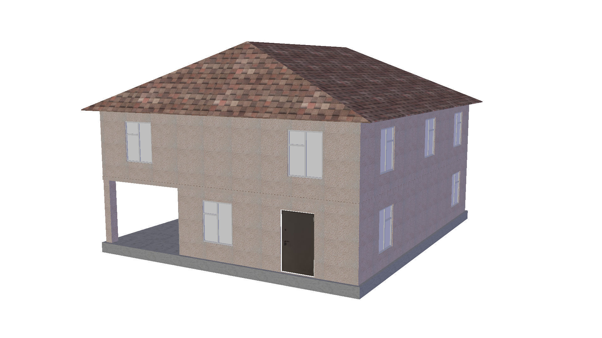 Private house 2 Low-poly 3D model_2
