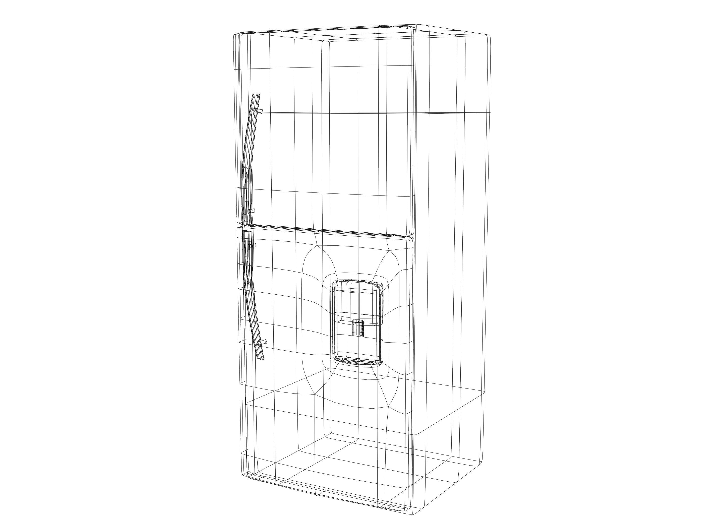Fridge refrigerator Low-poly 3D model_1