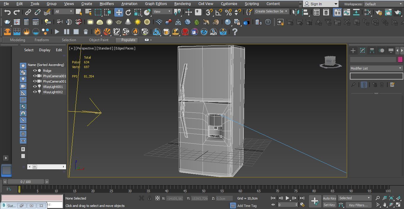 Fridge refrigerator Low-poly 3D model_2