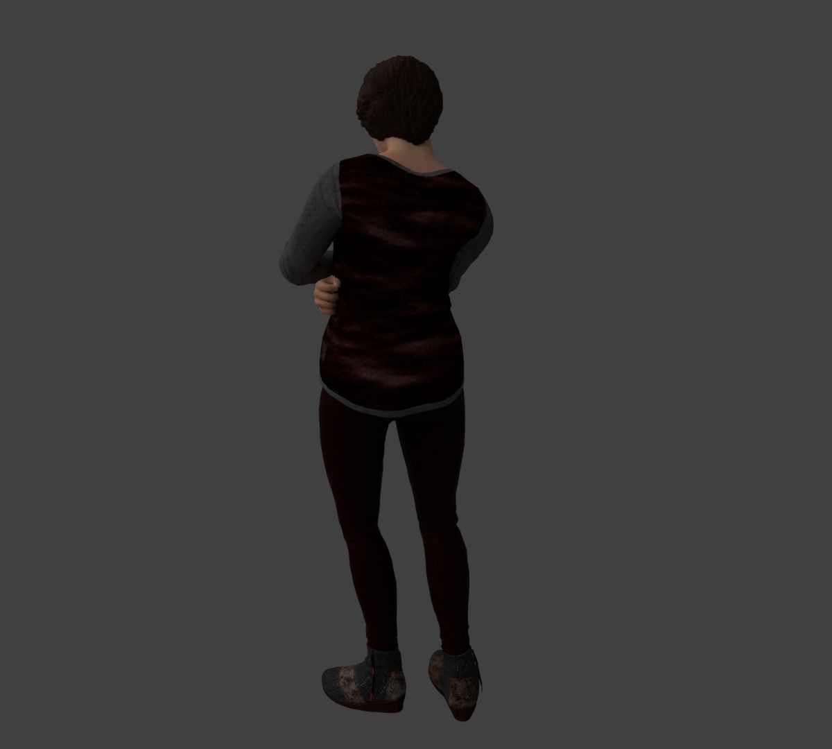 Rigged Female Character 3D model_8