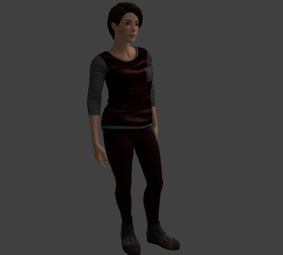 Rigged Female Character 3D model_6